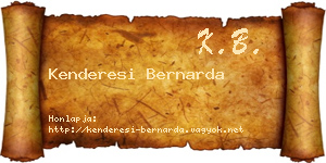 Kenderesi Bernarda névjegykártya